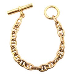 Vintage Hermes Chaine d'Ancre Bracelet In Pink Gold