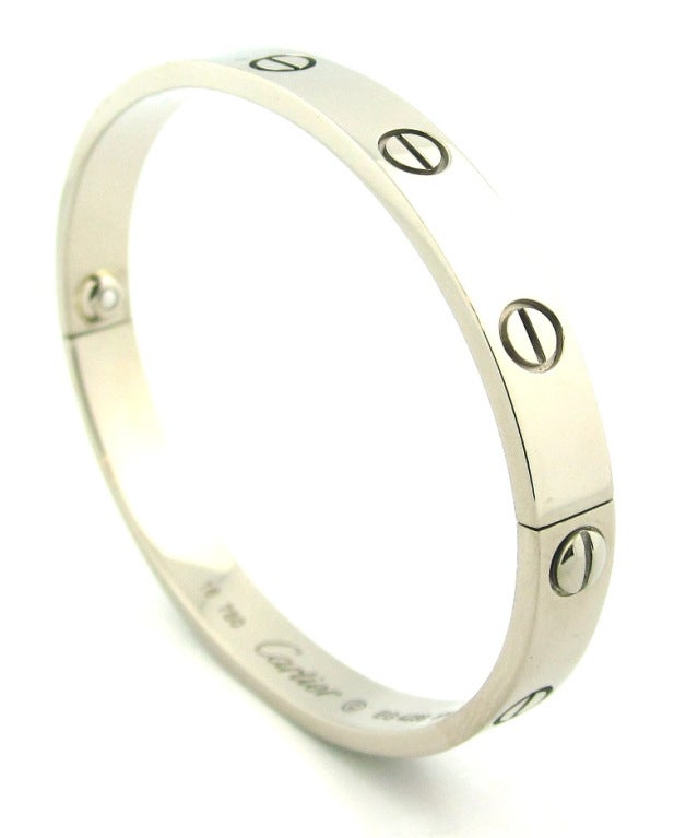 Cartier White Gold Size 18 Love Bracelet