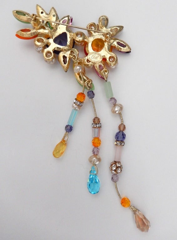 Large Multi-Colored Brooch by Christian Lacroix at 1stdibs