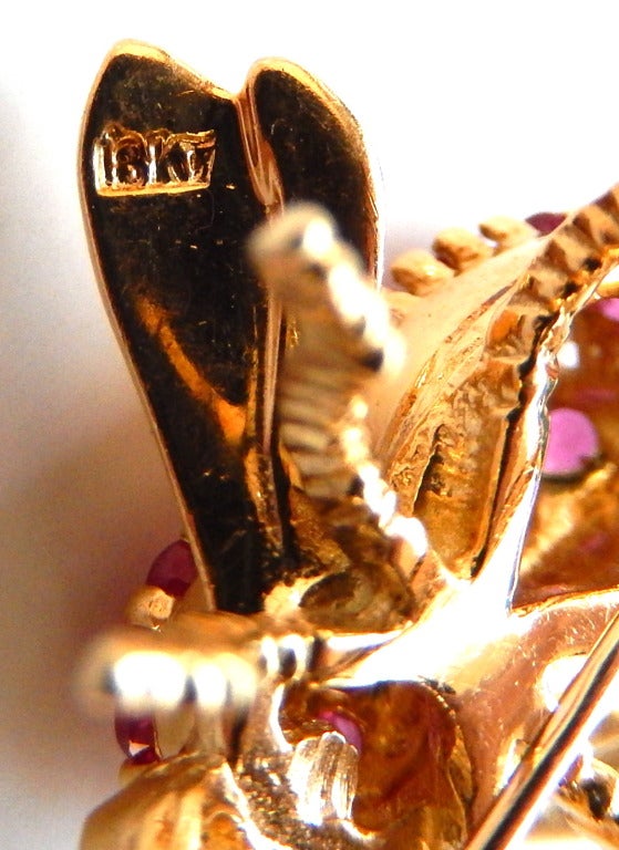 Herbert Rosenthal 18K Gold Ruby and Diamond Bee Pin 1