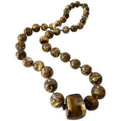 Donatella Pellini Gold Resin Bead Necklace
