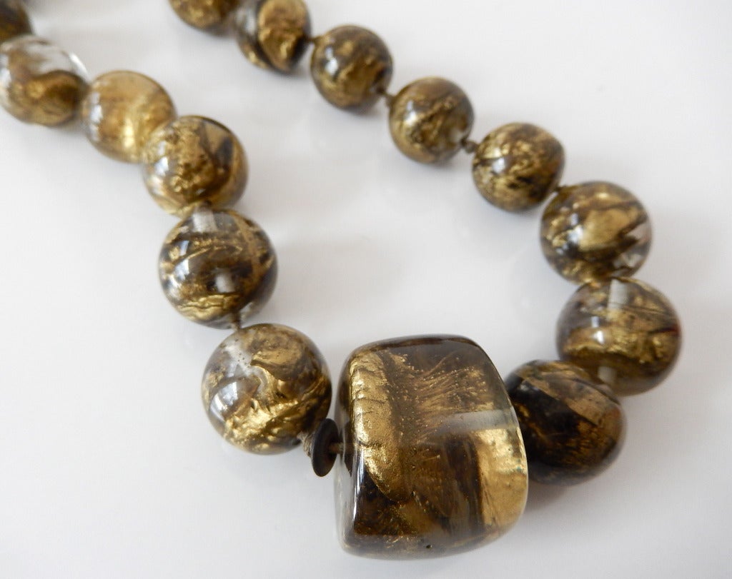 Donatella Pellini Gold Resin Bead Necklace at 1stdibs