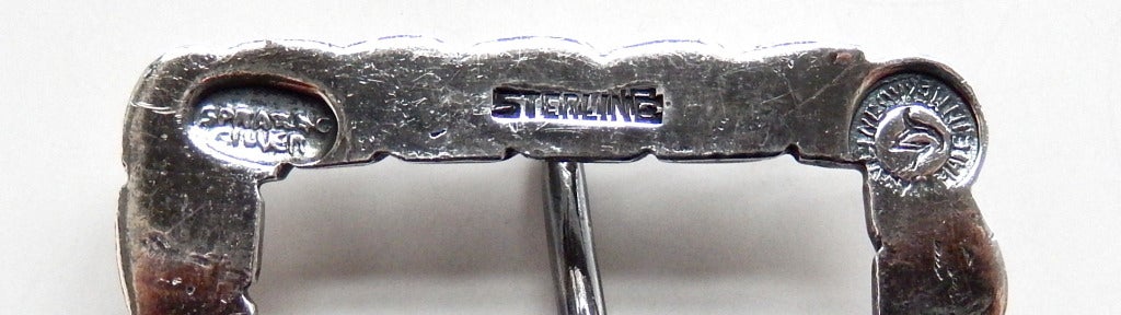Women's William Spratling Art Deco Sterling Silver Buckle w/Alligator Belt For Sale