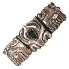 Early 20th C Sterling Repousse Bracelet