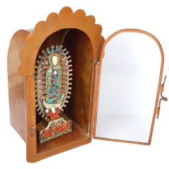 MATL Mexican iSilver Guadalupe Madonna w Copper Aguilar Shrine