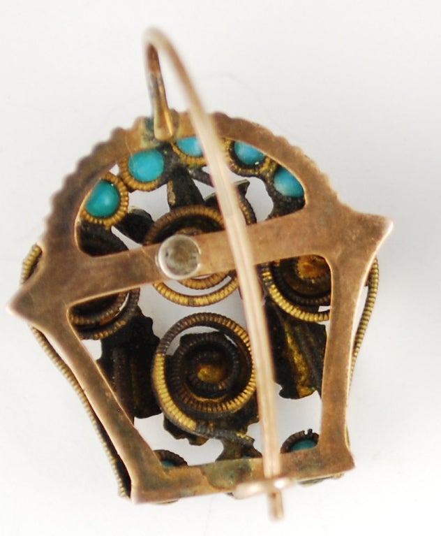 Victorian Rose Gold Bird Mexican Earrings