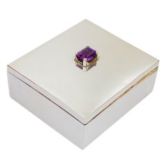 FRED DAVIS Mexican Sterling and Amethyst Box