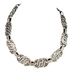 WILLIAM SPRATLING Early Silver Repousse Necklace Taxco