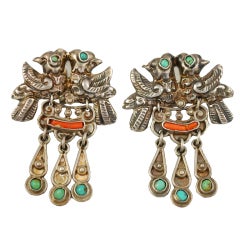 MATL Mexican Earrings Baby Quetzal Birds