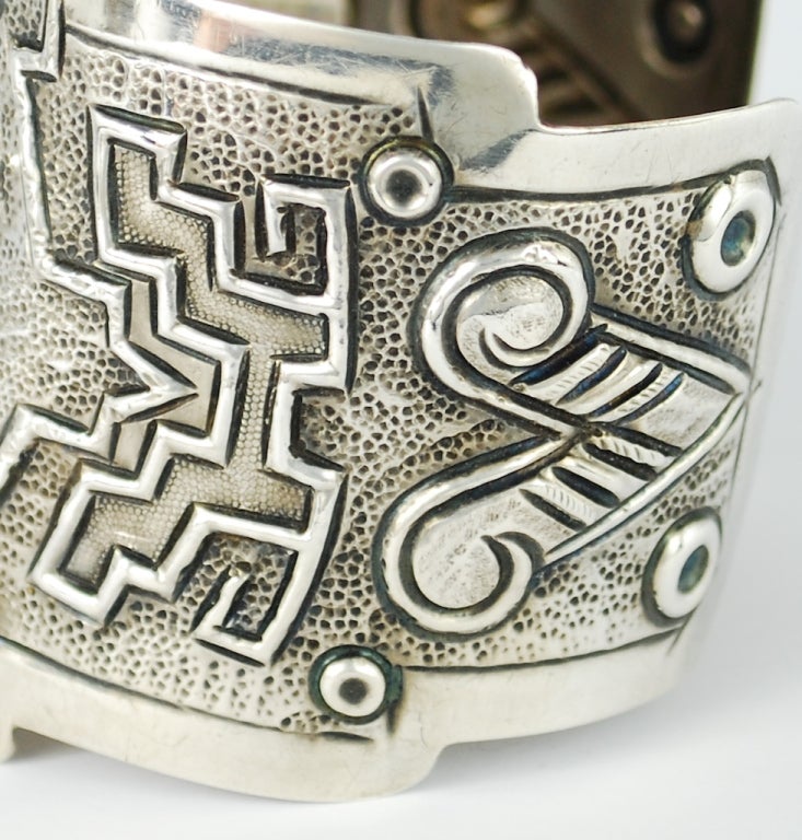 1940s Mexican Silver Stamped Cuff
