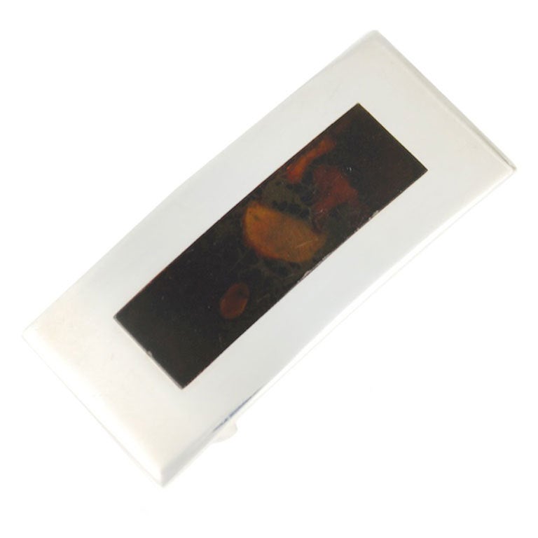 ANTONIO PINEDA Silver Modernist Belt Buckle For Sale