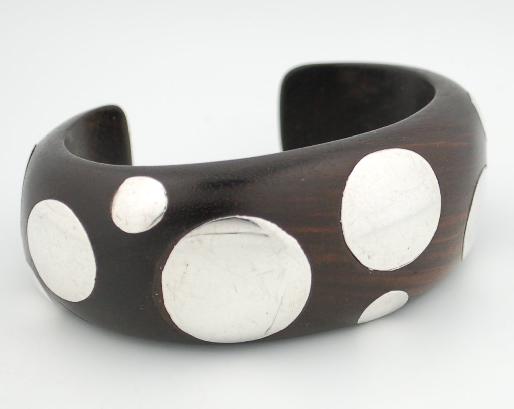 William Spratling Ebony Polka Dot Cuff Bracelet