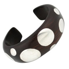 William Spratling Ebony Polka Dot Cuff Bracelet