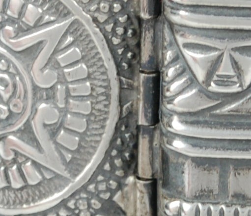Aztec Moderne Mexican Silver Repousse Bracelet 1