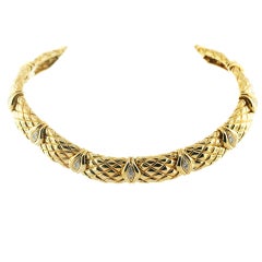 MAUBOUSSIN  Diamond Yellow Gold Choker Necklace
