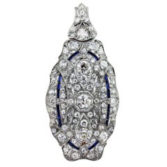 1920's Diamond and Sapphire Pin/Pendant 8