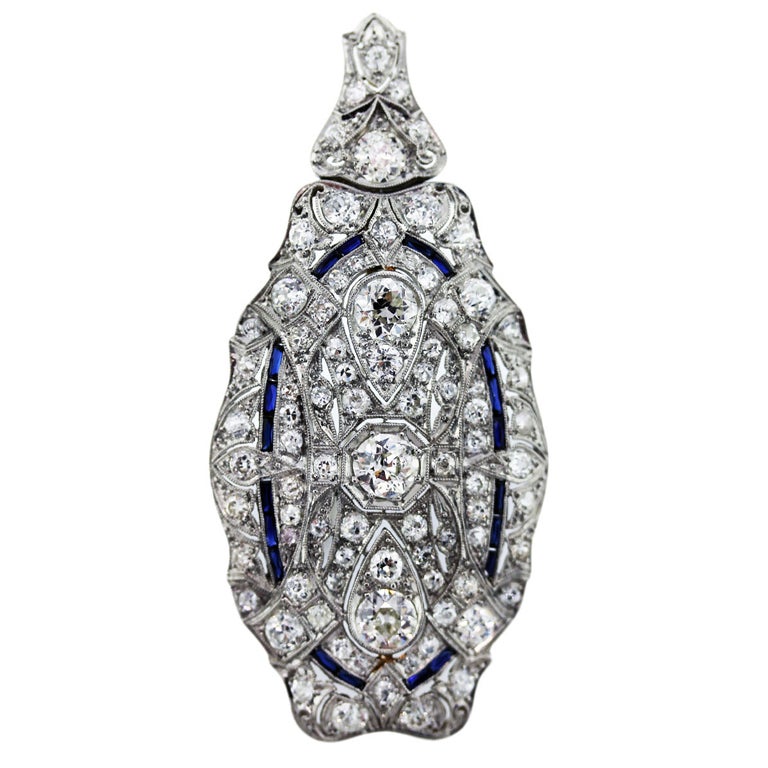 1920's Diamond and Sapphire Pin/Pendant