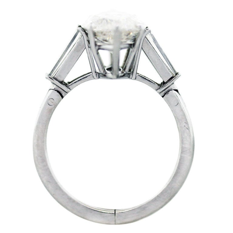 Women's 4.54 Carat Marquise Cut Diamond Platinum Engagement Ring