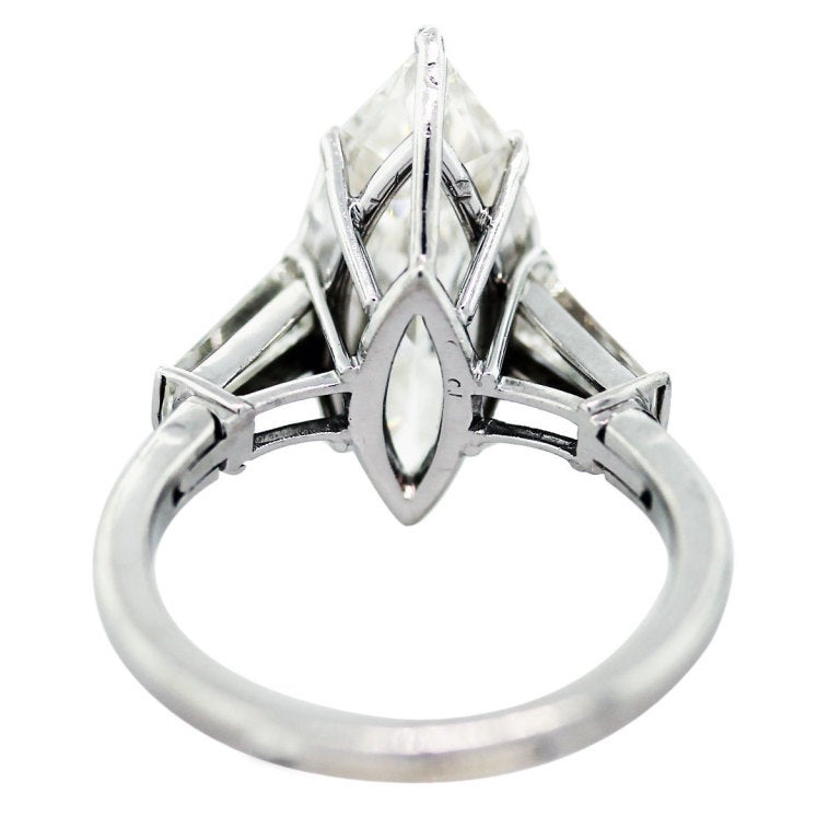 4.54 Carat Marquise Cut Diamond Platinum Engagement Ring 1