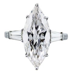 4.54 Carat Marquise Cut Diamond Platinum Engagement Ring 8