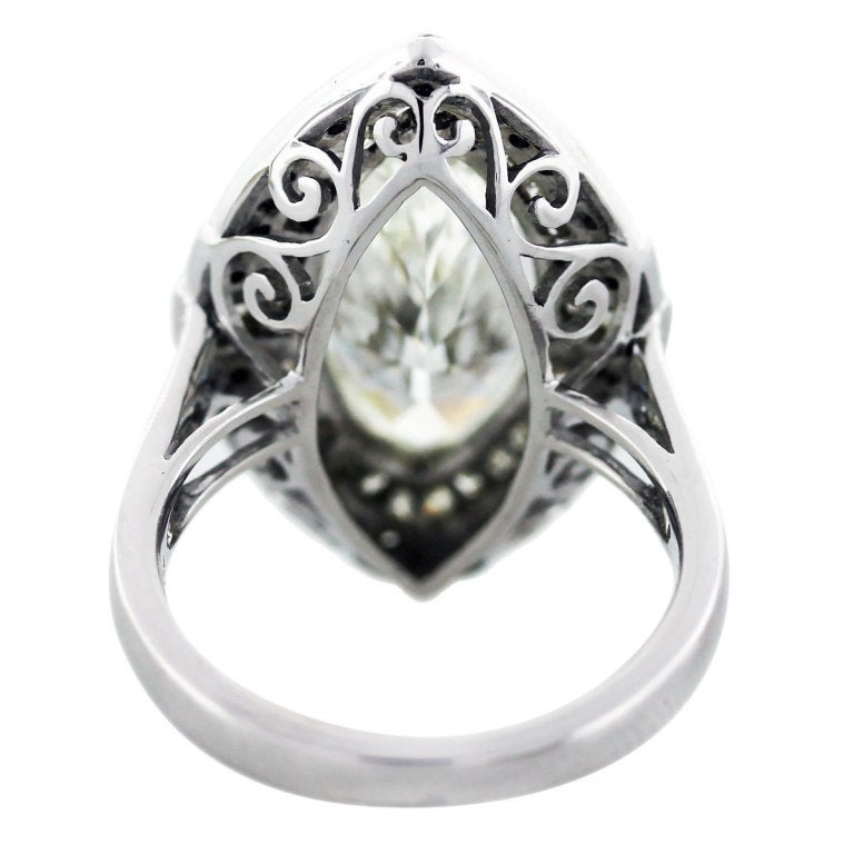 Contemporary 5.06 Carat Marquise Cut Diamond Platinum Engagement Ring