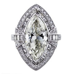5.06 Carat Marquise Cut Diamond Platinum Engagement Ring 4