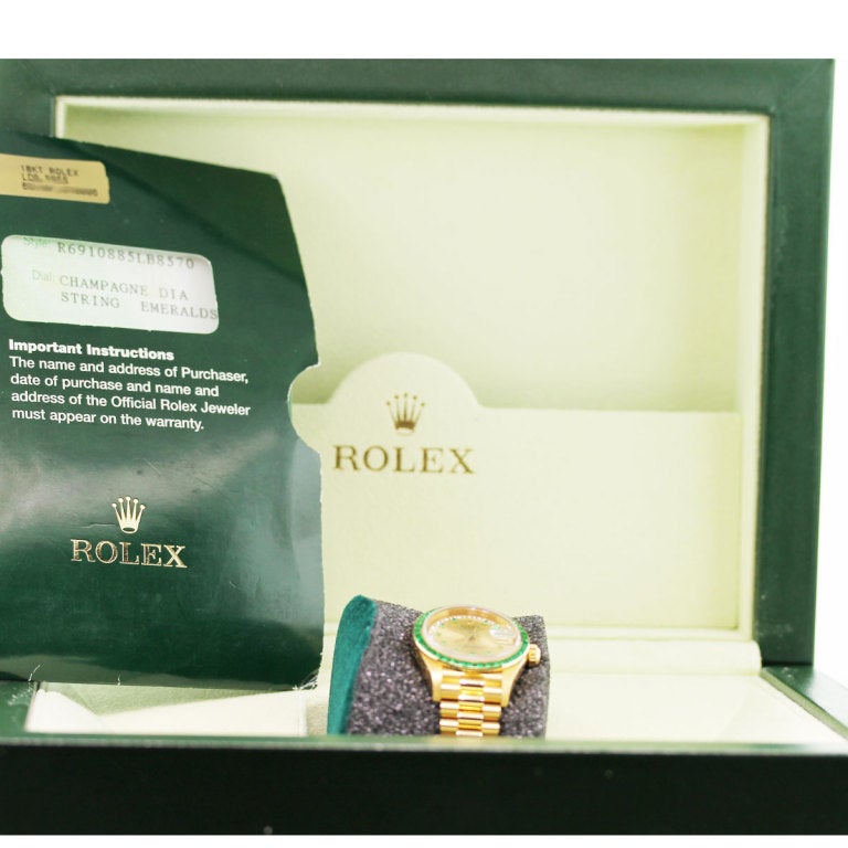 ROLEX Datejust Ref. 69108 Gold Diamond Emerald Watch 3