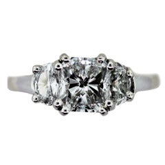 Diamond Platinum Engagement Ring 1.71 Carat Radiant Cut with GIA 5