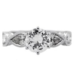 1 Carat Round Internally Flawless Diamond Engagement Ring
