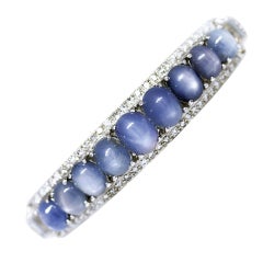 Platinum Star Sapphire and Diamond Bracelet 12