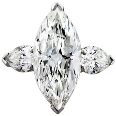 GRAFF 4 Carat Marquise & Pear Shape Diamond Engagement Ring