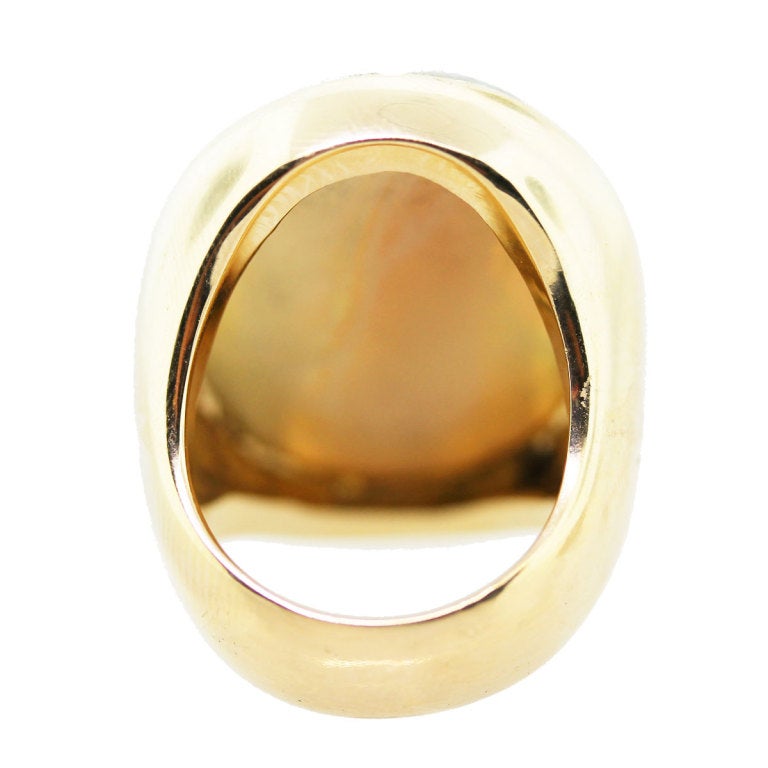 Yellow Gold Opal Cameo Ring 1