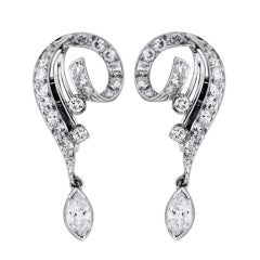 White Gold 1.40ctw Diamond Drop Earrings 10