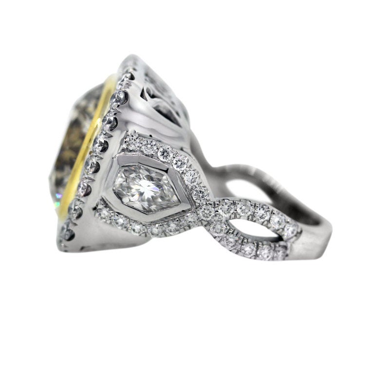 Contemporary 13 Carat Bezel Set Diamond Engagement Ring