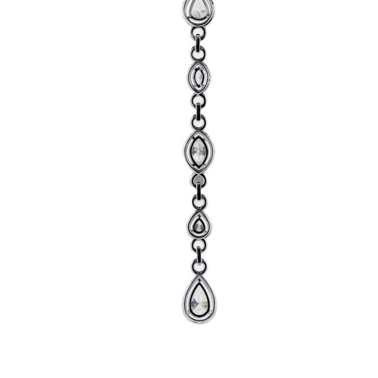 Platinum 21 Carat Pear and Marquise Shape Diamond Y Necklace 1