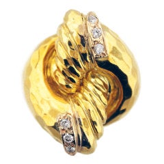 HENRY DUNAY Diamond Gold Geometric Ring