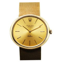 ROLEX Yellow Gold Cellini Oval Wristwatch