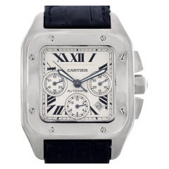 Cartier Stainless Steel Santos 100 XL Chronograph Wristwatch at 1stDibs ...