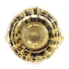 Champagne Quartz Yellow Gold Large Cocktail Ring