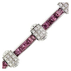 Charriol Flamme Blanche Pink Sapphire Diamond Bracelet 7