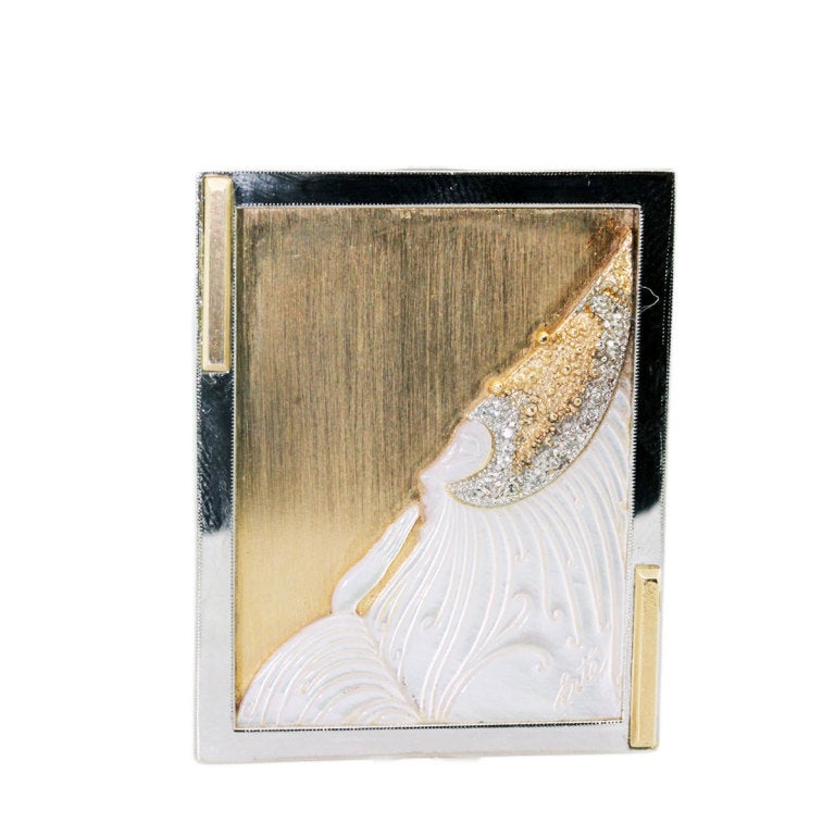 ERTE CIRCLE GALLERY Mother of Pearl Yellow Gold Pin/Enhancer 2