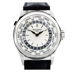 Patek Philippe White Gold World Time Wristwatch Ref 5110G