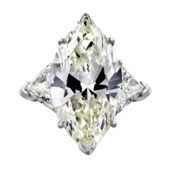 10 Carat Marquise Cut Diamond Engagement Ring with Trillions 6