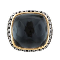 Hämatit-Doublet und Diamant-Cocktailring aus Roségold