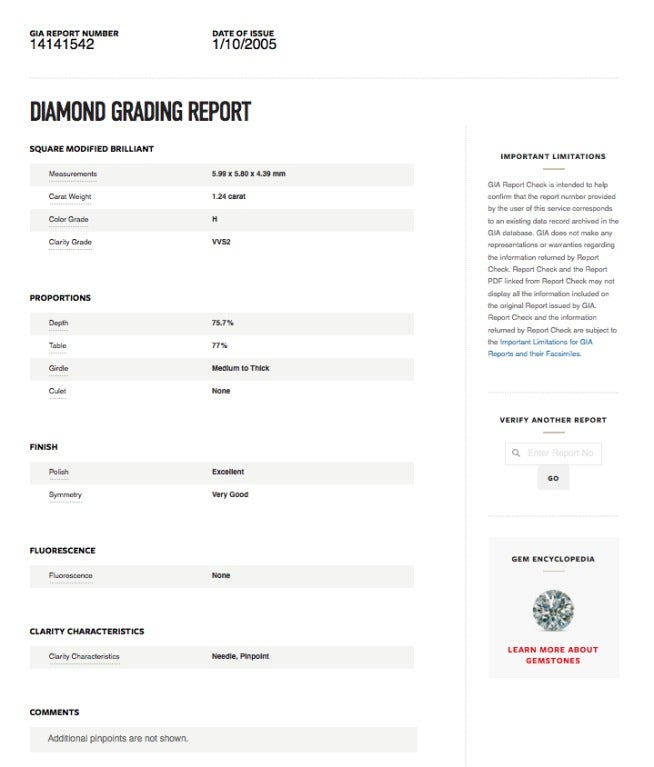 GIA Certified 1.24 ct. Princess Cut Diamond Platinum Engagement Ring 2