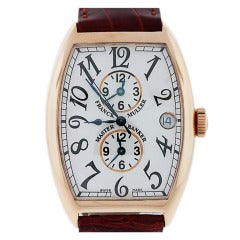 Vintage Franck Muller Yellow Gold Master Banker Triple Time Zone Wristwatch