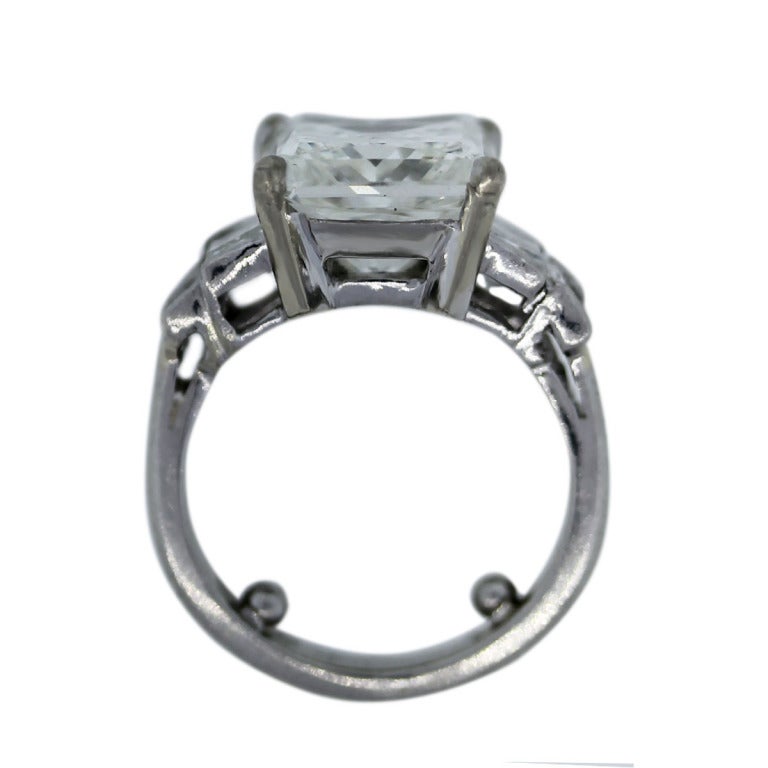 GIA Certified 6.05ct Radiant Cut Diamond Platinum Engagement Ring