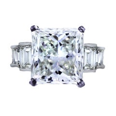 GIA Certified 6.05ct Radiant Cut Diamond Platinum Engagement Ring
