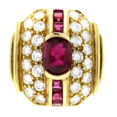 Used Yellow Gold Ruby and Diamond Ring