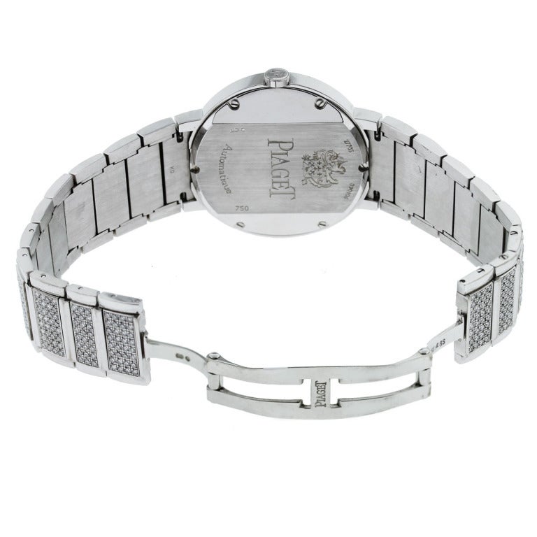 Women's or Men's Piaget White Gold and Diamond Automatic Polo Wristwatch